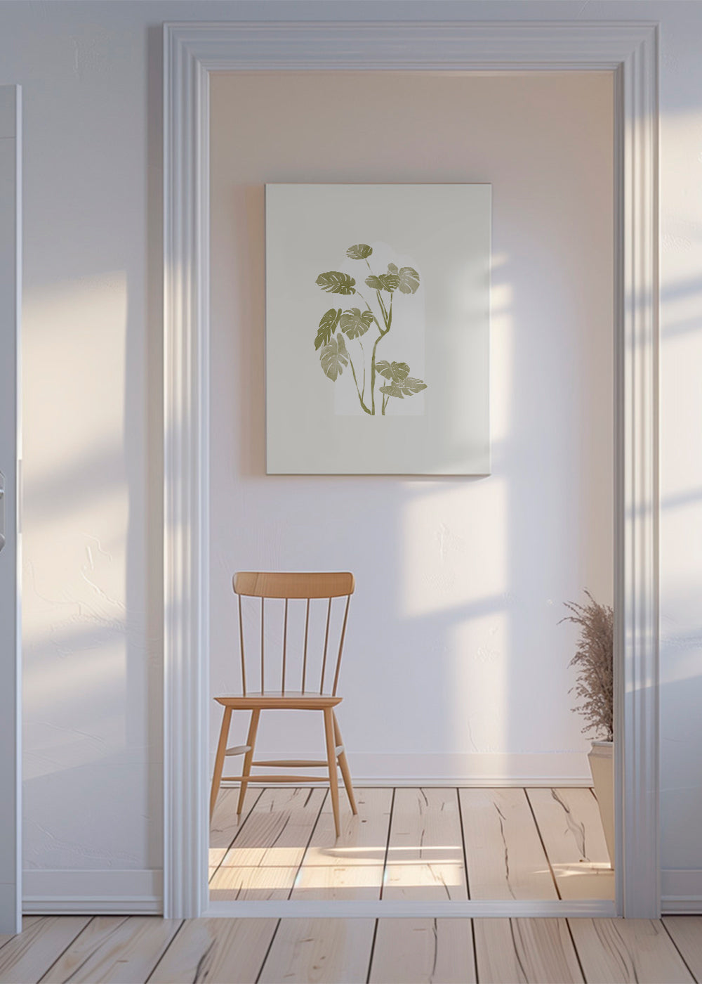 Botanische poster met gestileerde monstera