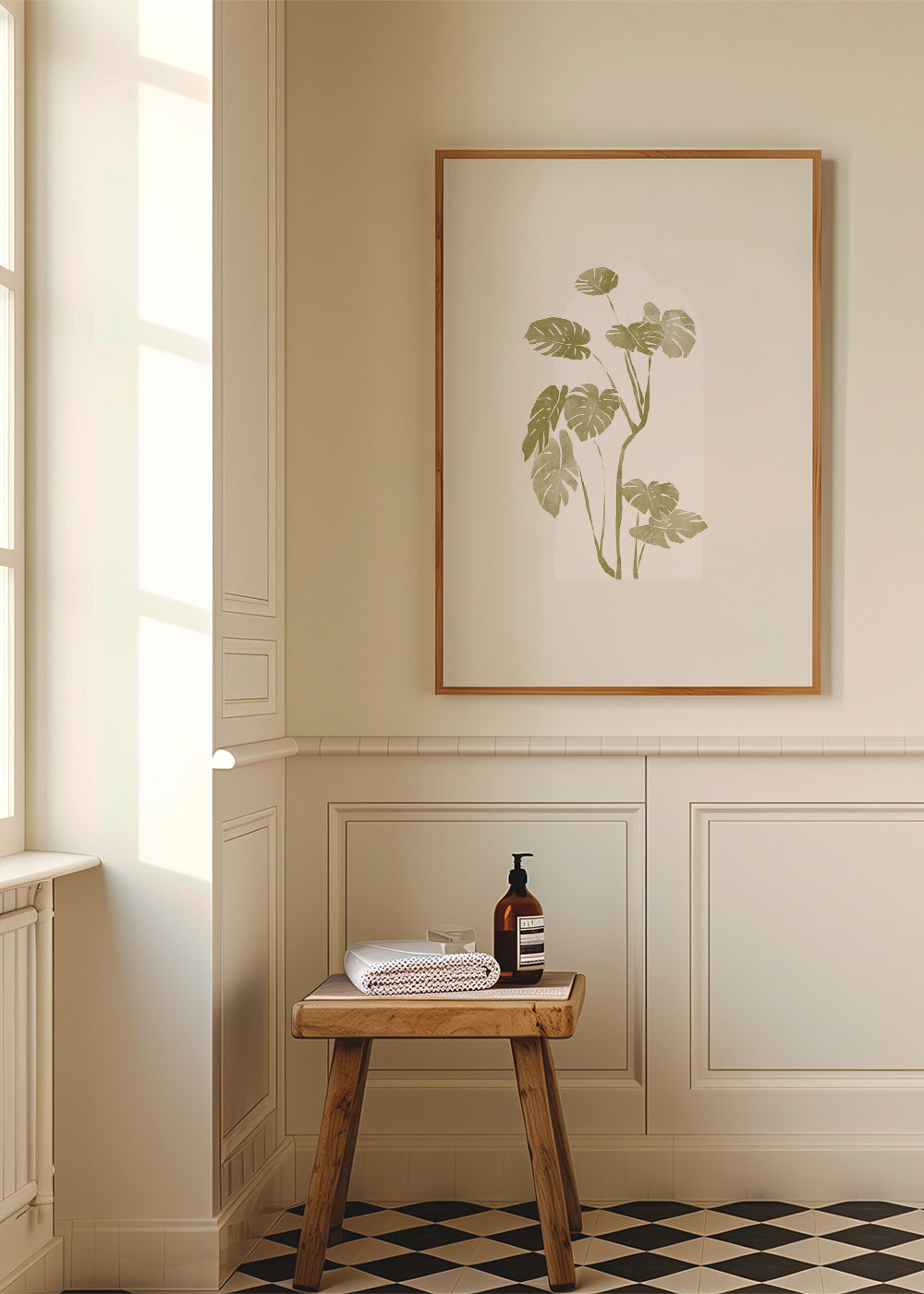 Botanische poster met gestileerde monstera