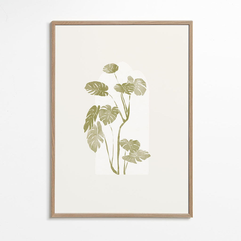 Botanische poster met gestileerde monstera
