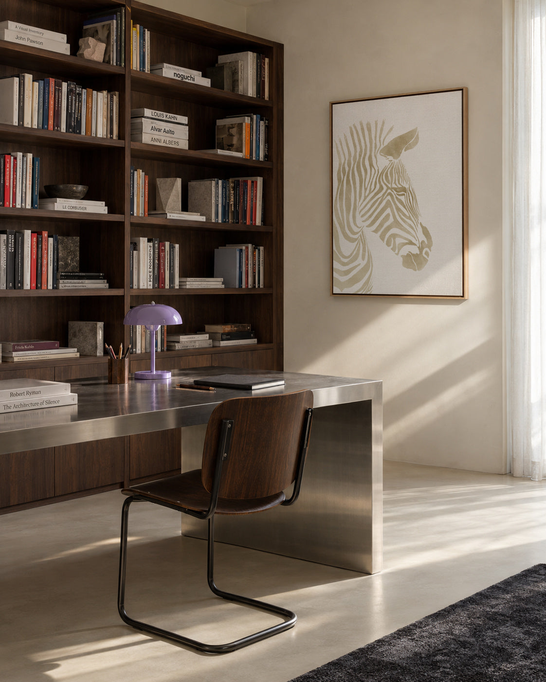 Beige Zebra - Framed canvas in an interior