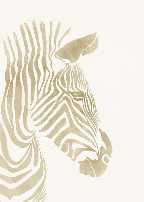 Zebra kunst beige minimal