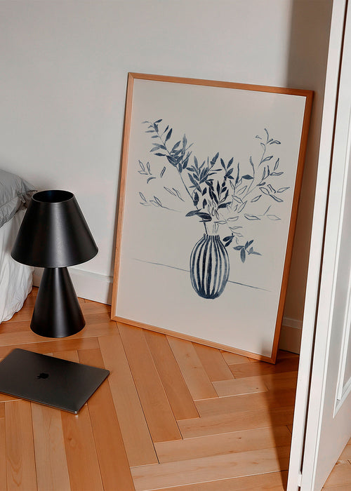 Botanische poster: blauwe takken in vaas – Product1