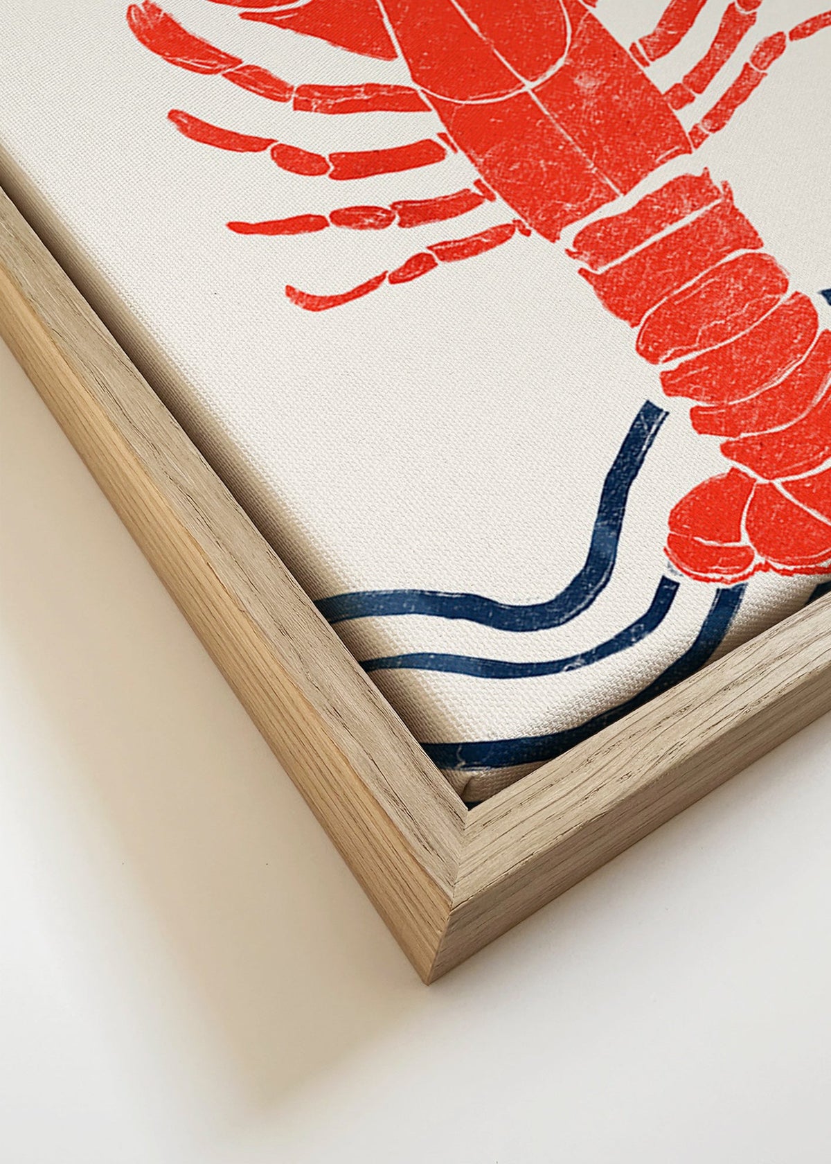 Keuken kunst: rode kreeft print – Canvas detail