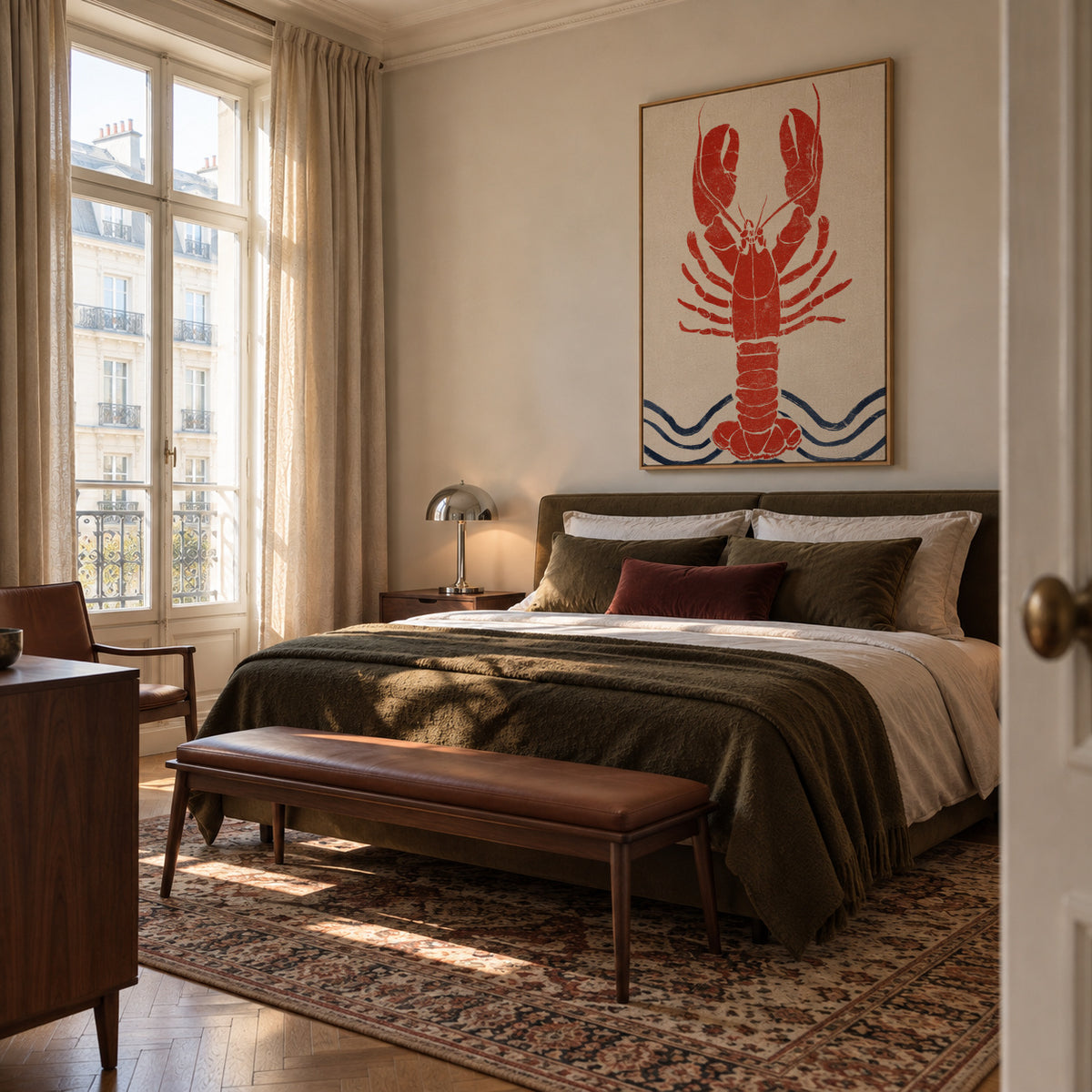Lobster - Framed canvas in an interior