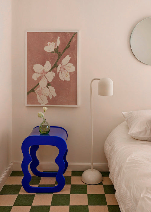 Botanische poster met bloem op roze achtergrond – Product1