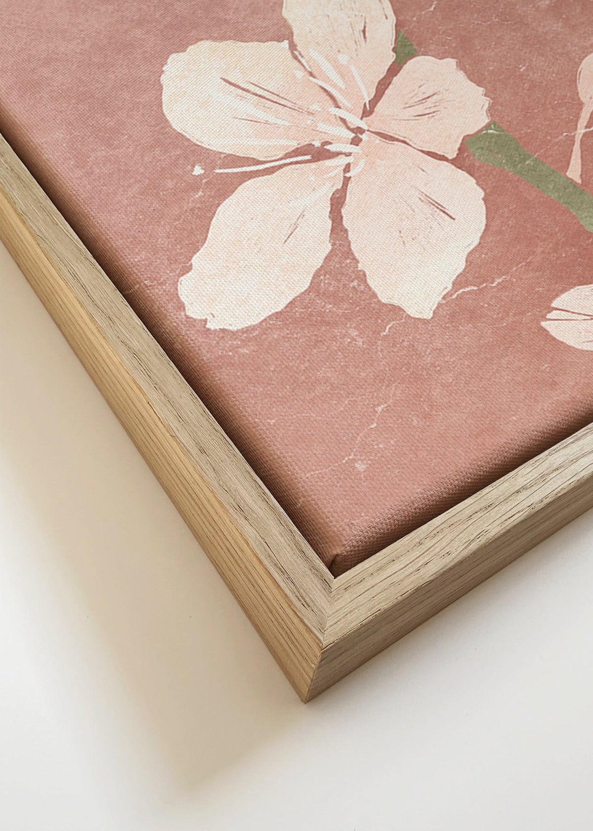 Botanische poster roze bloesem – Canvas detail