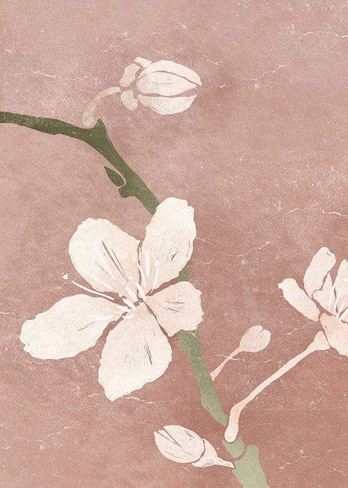Botanische poster roze bloesem