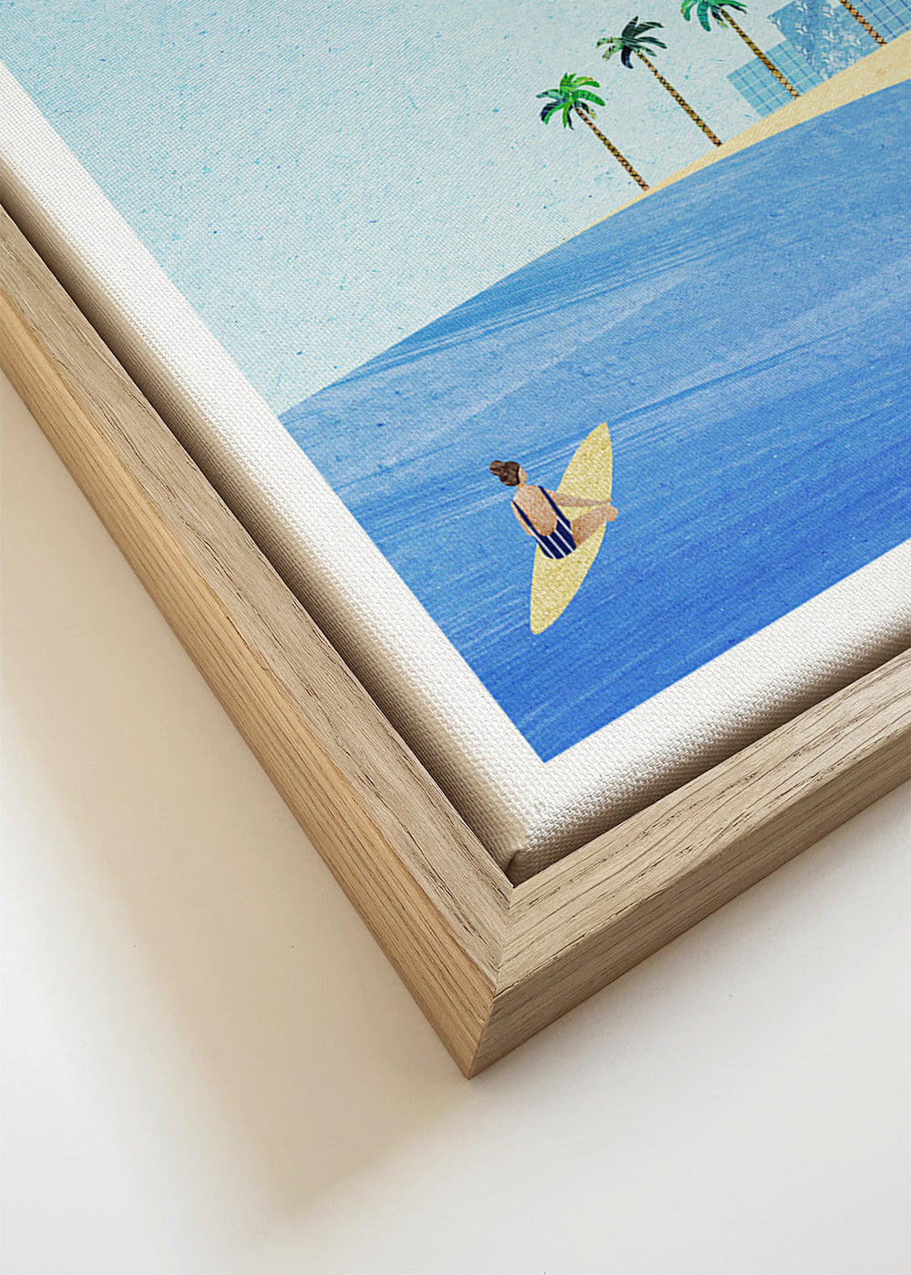 Reisposter Barcelona strandillustratie
