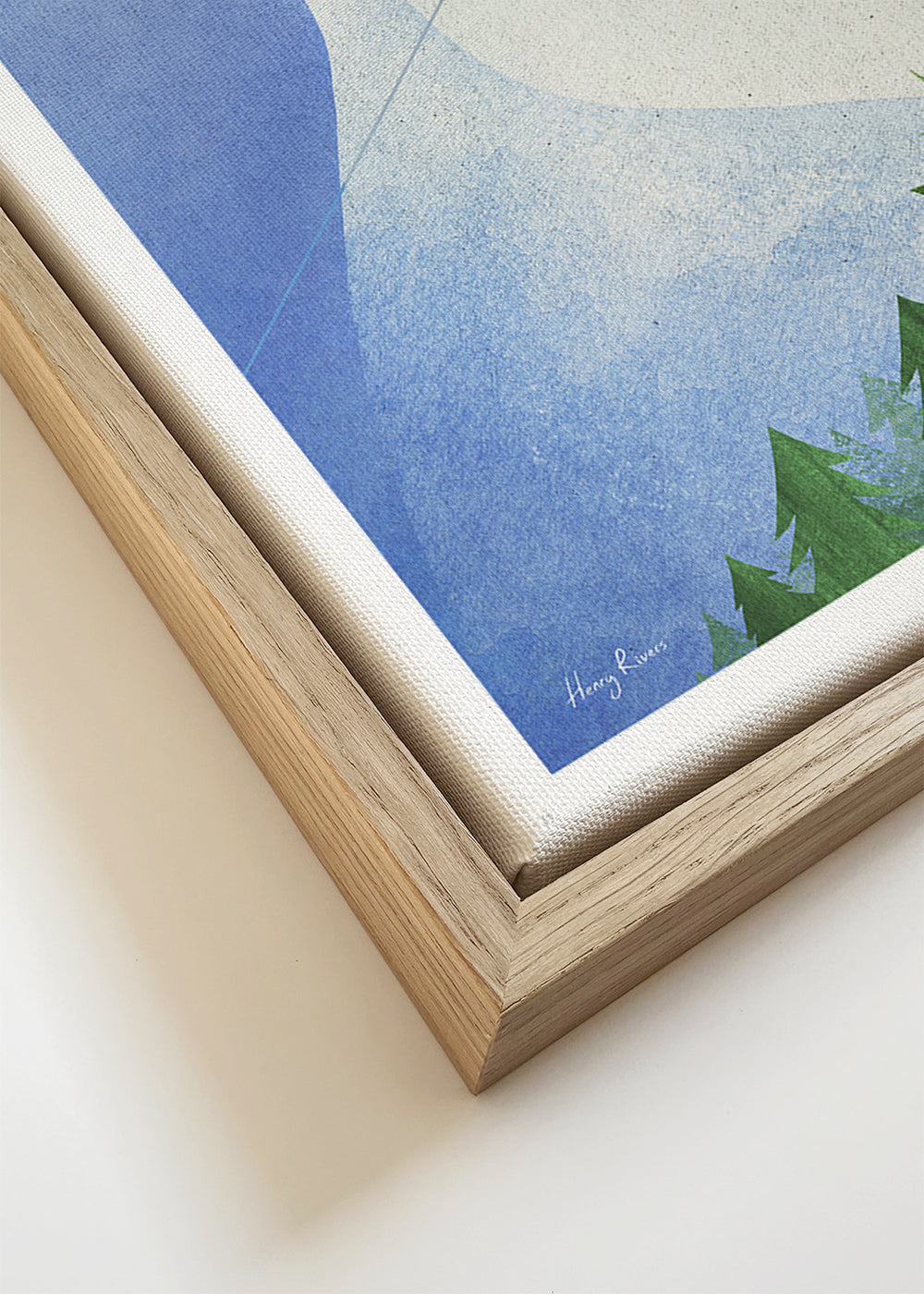 Alpen landschap print met kabelbaan