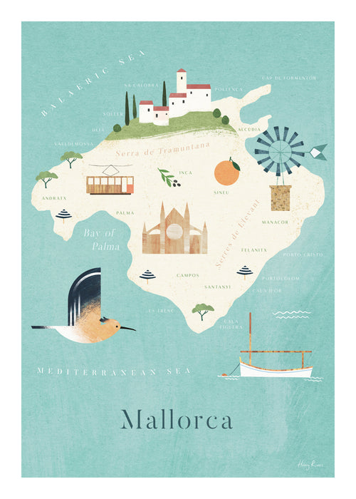 Mallorca Map - Unframed art print