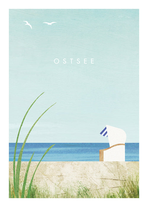 Kustlandschap print met strandstoel
