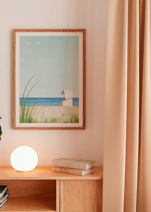 Kustlandschap print met strandstoel