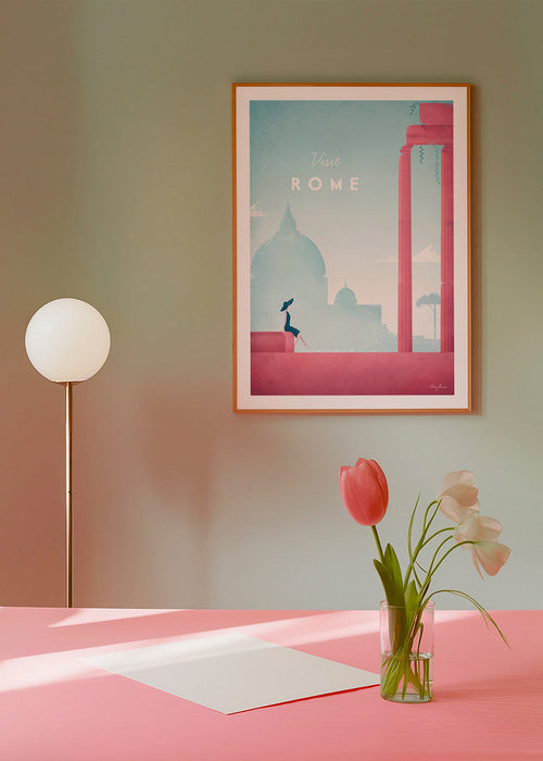 Stadsposter: Rome in pasteltinten