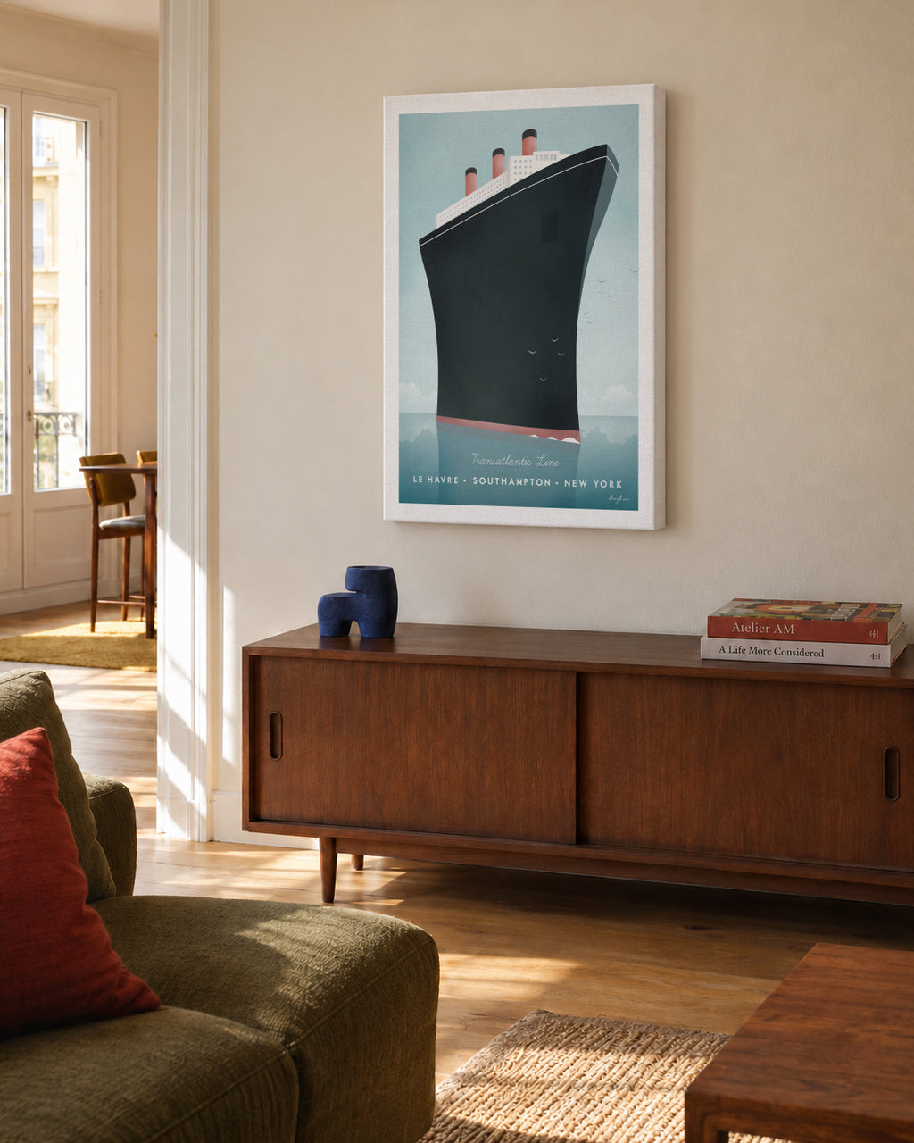 Transatlantic - Unframed canvas in an interior
