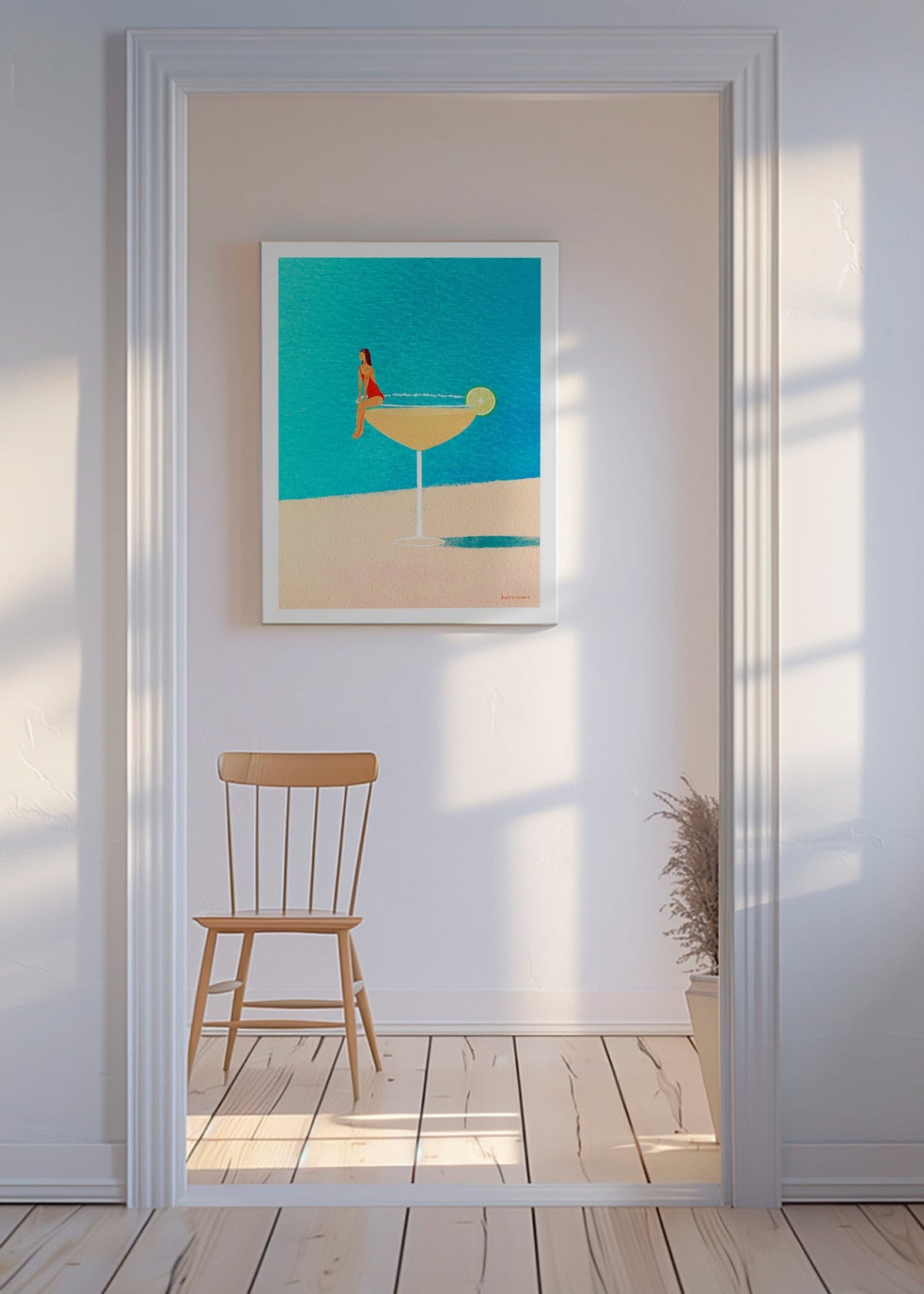 Art de cuisine: Margarita en verre illustrée – Canvas