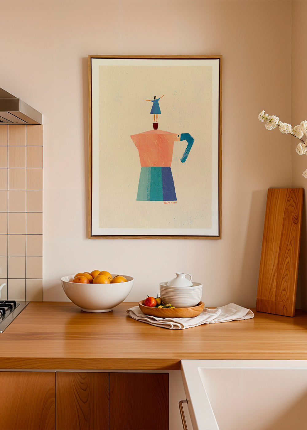 Küchenkunst mit Mokka und verspielter Silhouette – Canvas2