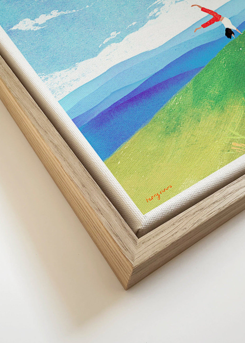 Art de paysage: figure en équilibre sur la colline – Canvas detail
