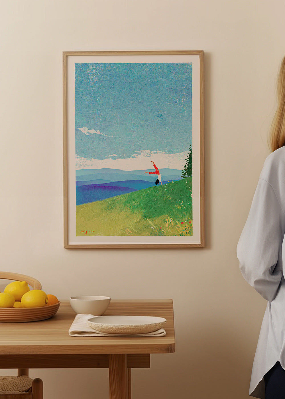 Art de paysage: figure en équilibre sur la colline – Product2