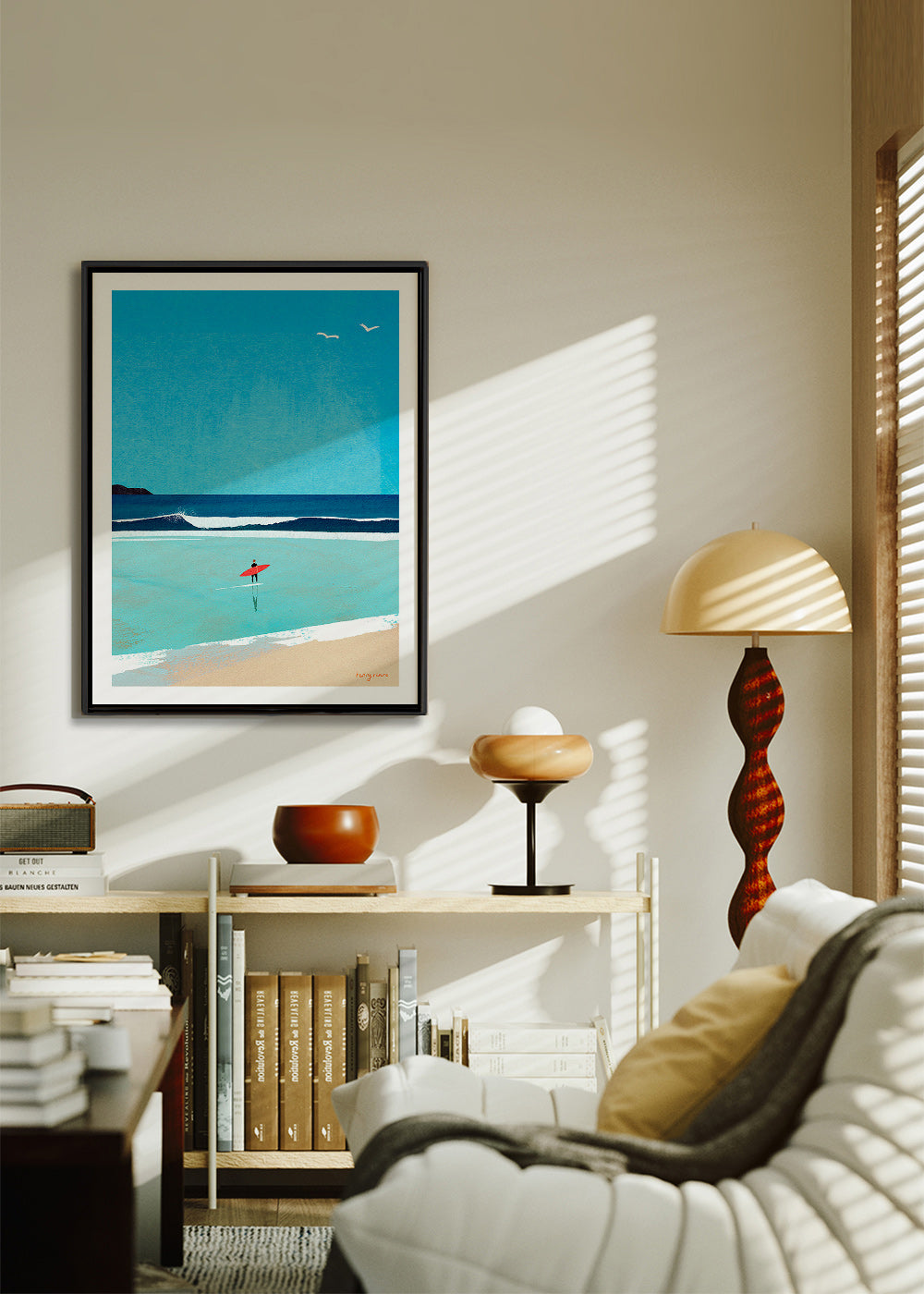 Sportkunst: Surfer am Ufer – Canvas1