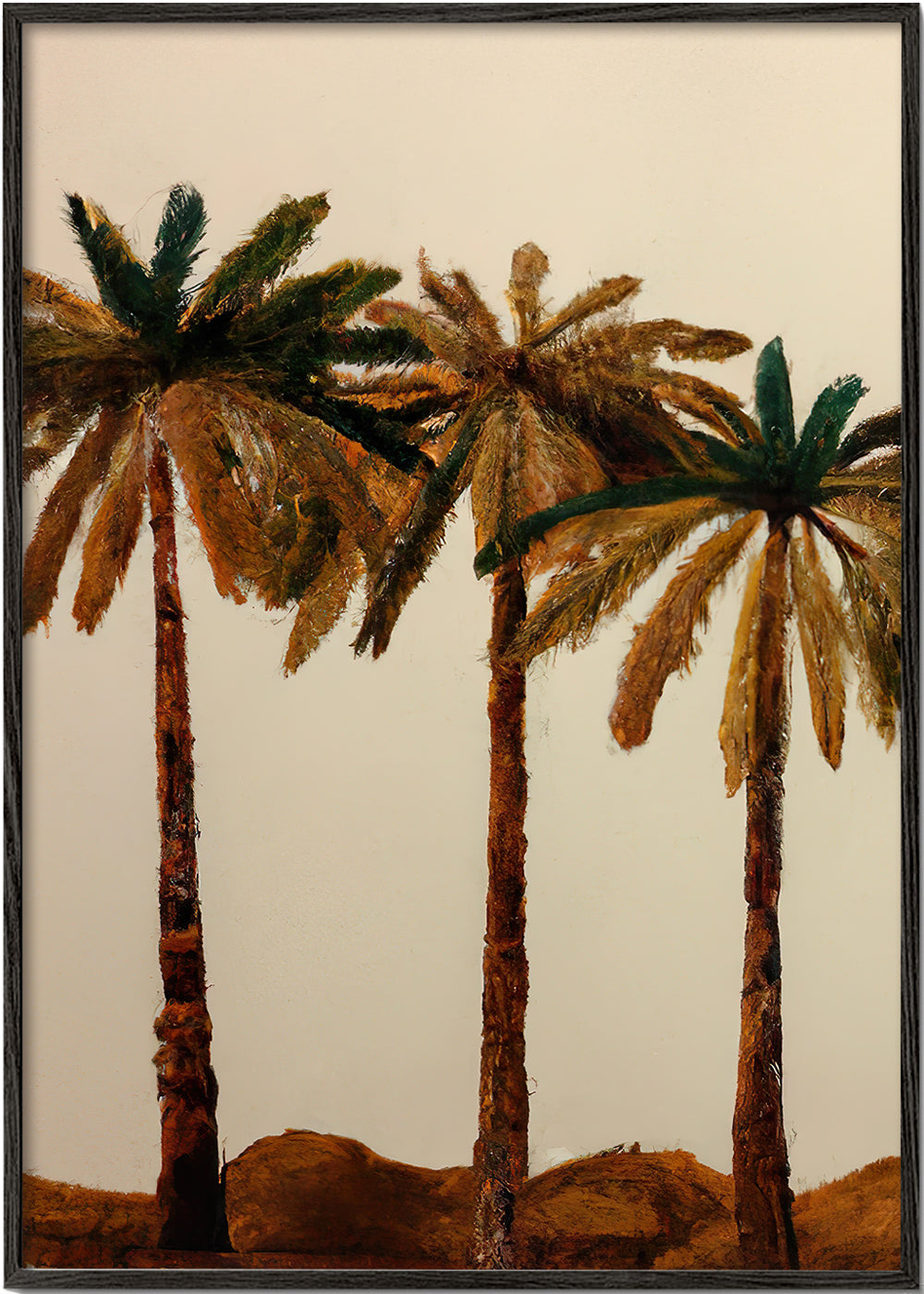 Botanische poster: palmen trio
