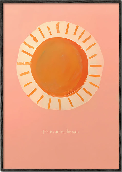 Illustratie zon minimalistisch roze