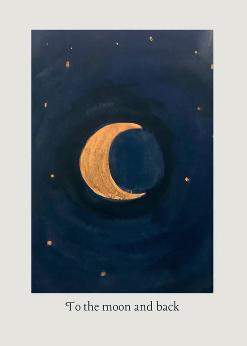 Maanillustratie met gouden halve maan