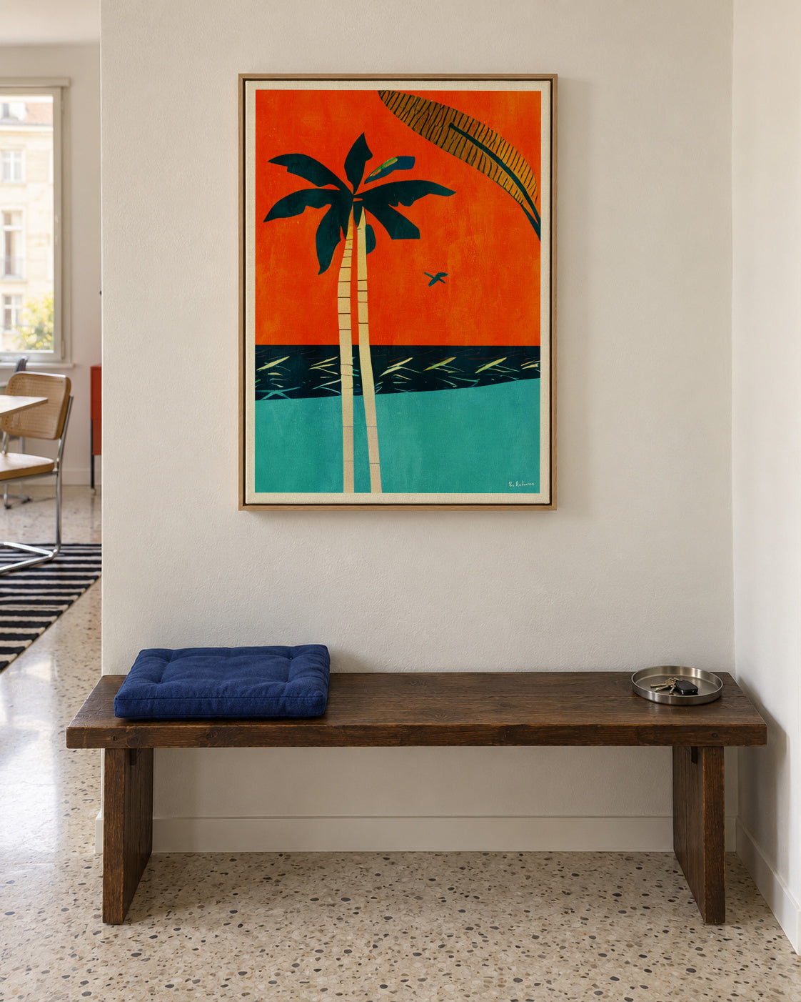 Barbados Sunset - Framed canvas in an interior