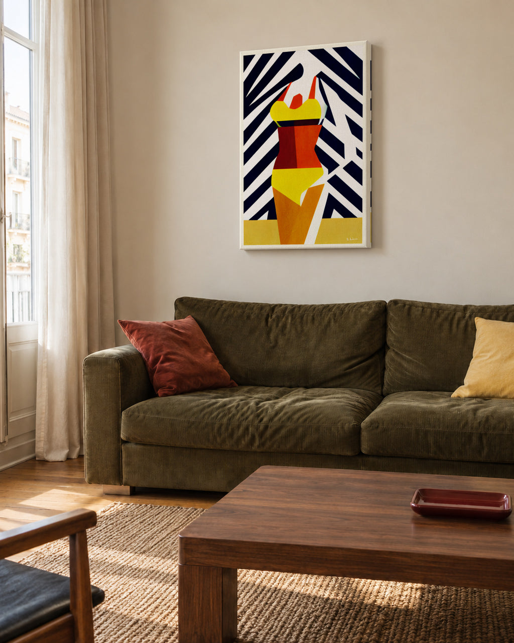 Bikini Sunshine Days - Unframed canvas in an interior