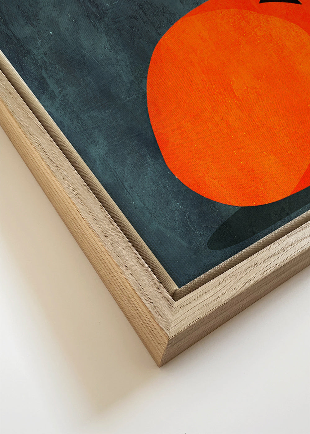 Keuken kunst: oranje minimal op donkere textuur