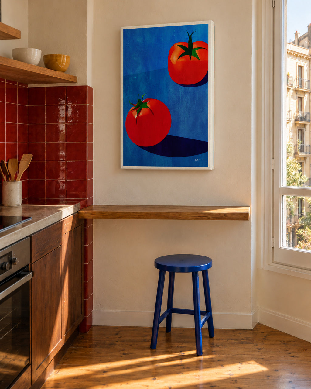 Deux Tomates - Unframed canvas in an interior