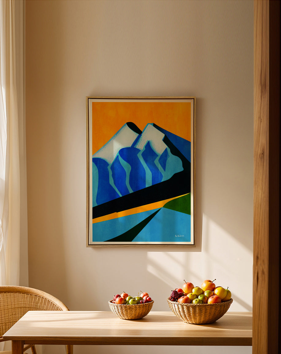 Mont Blanc, 1931 - Framed canvas in an interior