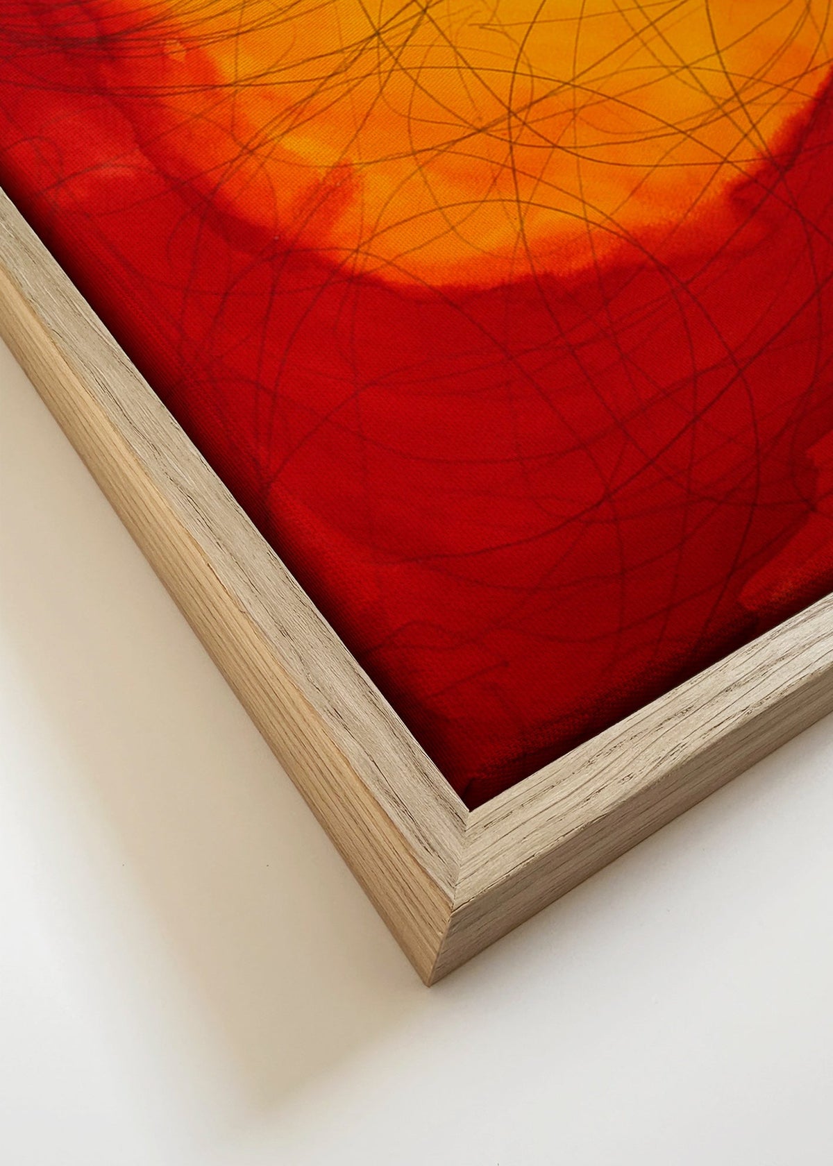 Abstraktes Bild in Rot und Gelb – Canvas detail