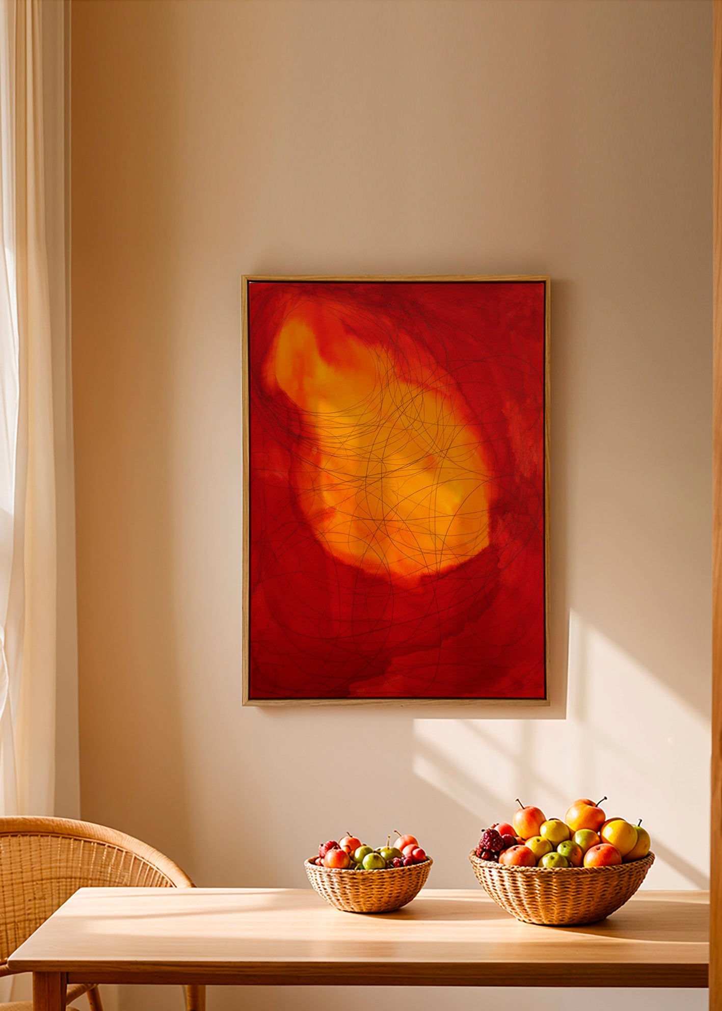 Abstraktes Bild in Rot und Gelb – Canvas2
