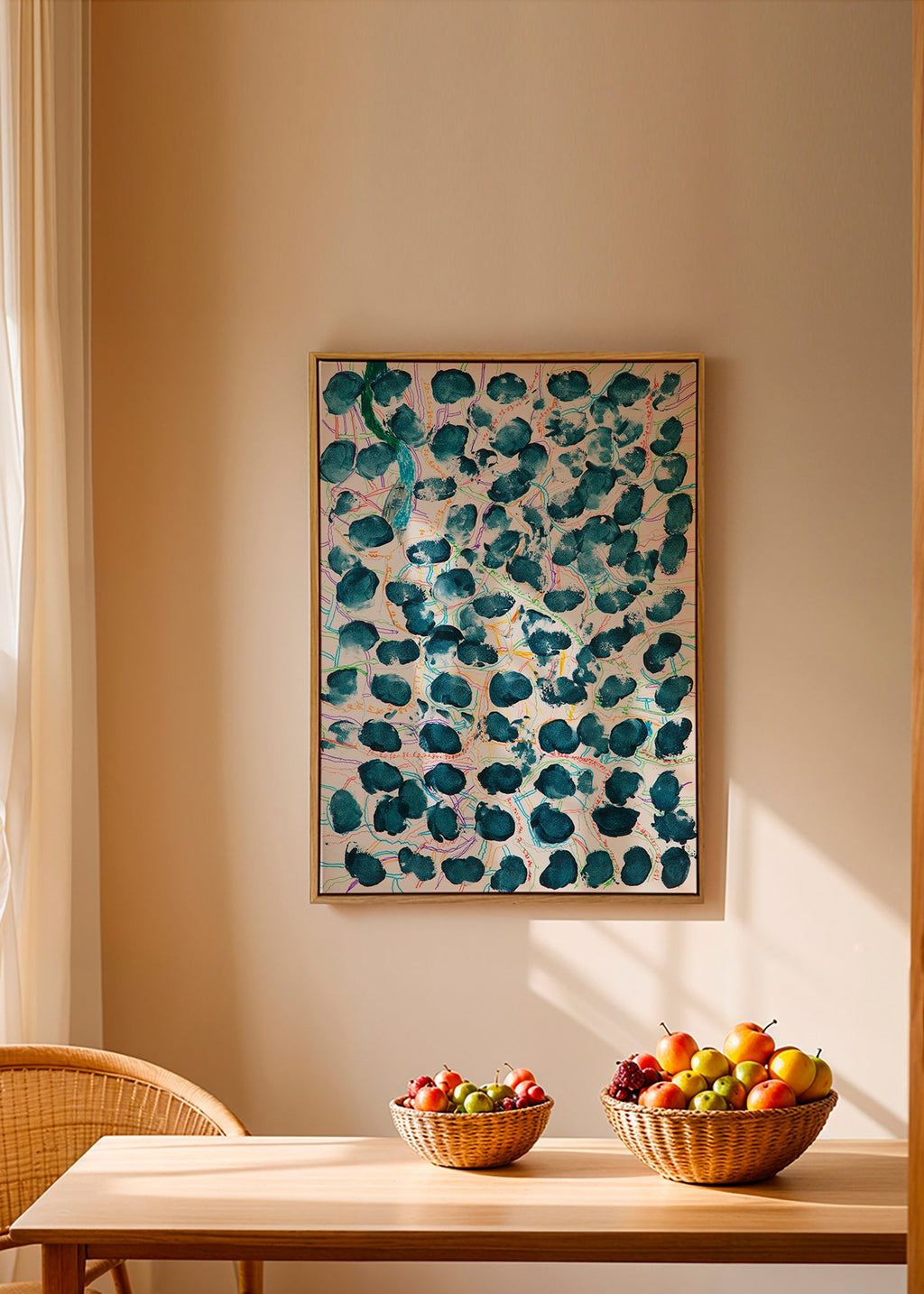 Abstraktes Bild mit dunkelblauen Flecken – Canvas2