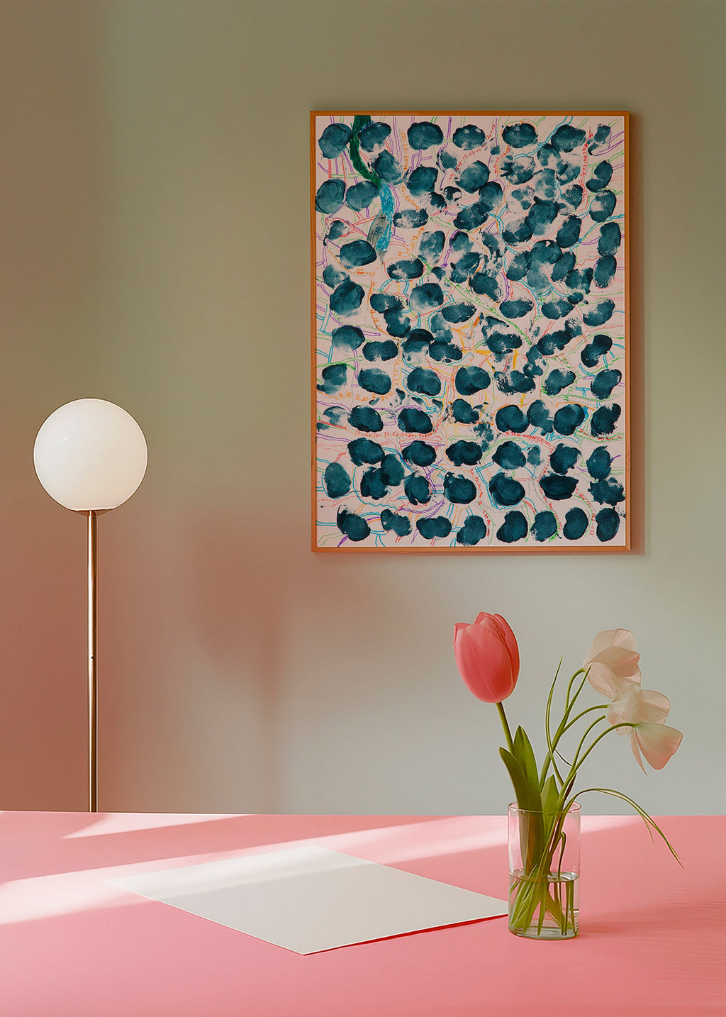 Abstraktes Bild mit dunkelblauen Flecken – Product3