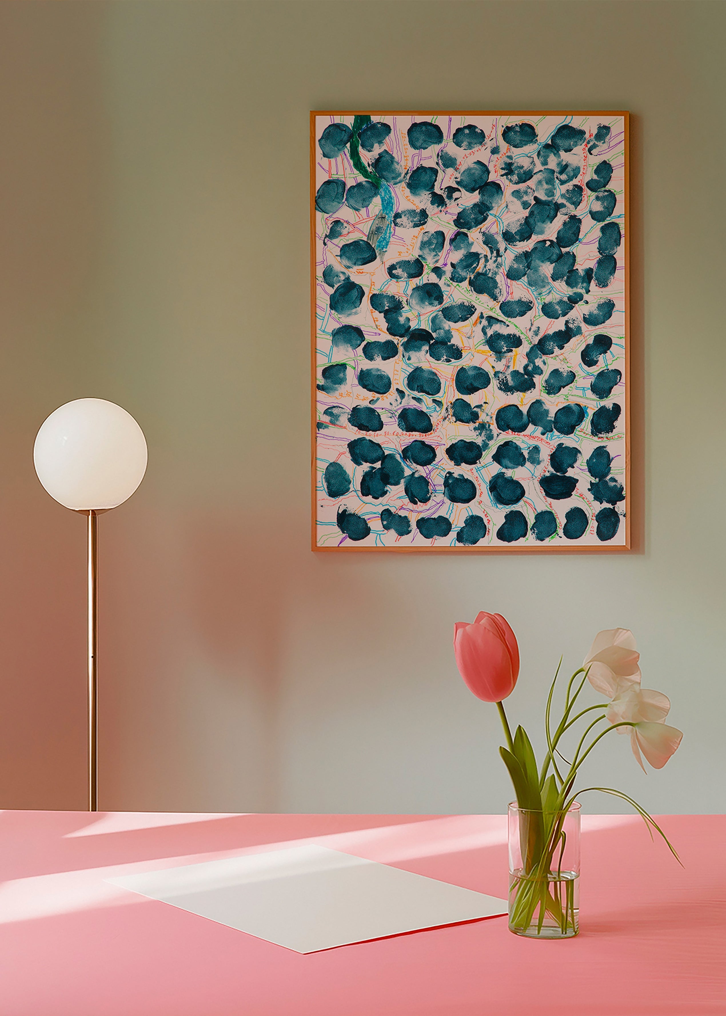 Abstraktes Bild mit dunkelblauen Flecken – Product3