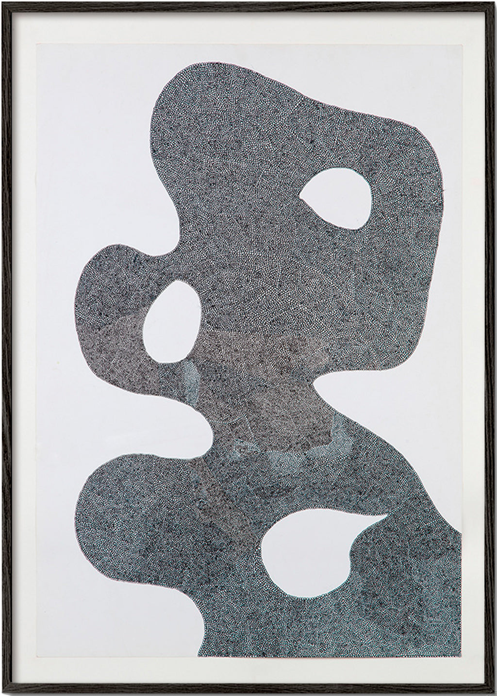 Gestipt abstract kunstwerk met grote silhouet – Black Frame