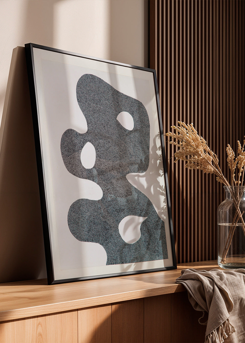 Gestipt abstract kunstwerk met grote silhouet – Product2