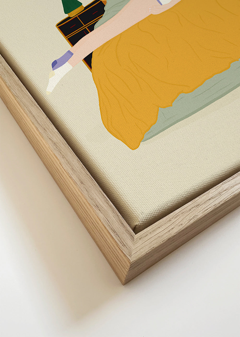Illustratie van persoon liggend op bed