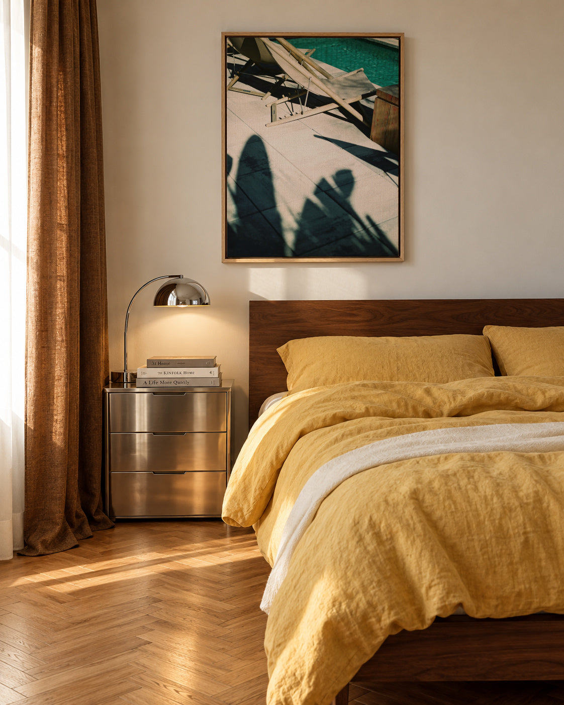 BARCELONA POOL - Framed canvas in an interior