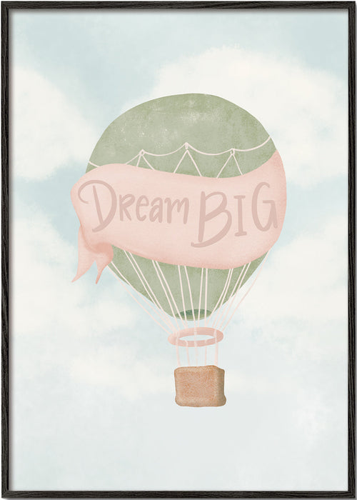Kinderposter luchtballon met tekst