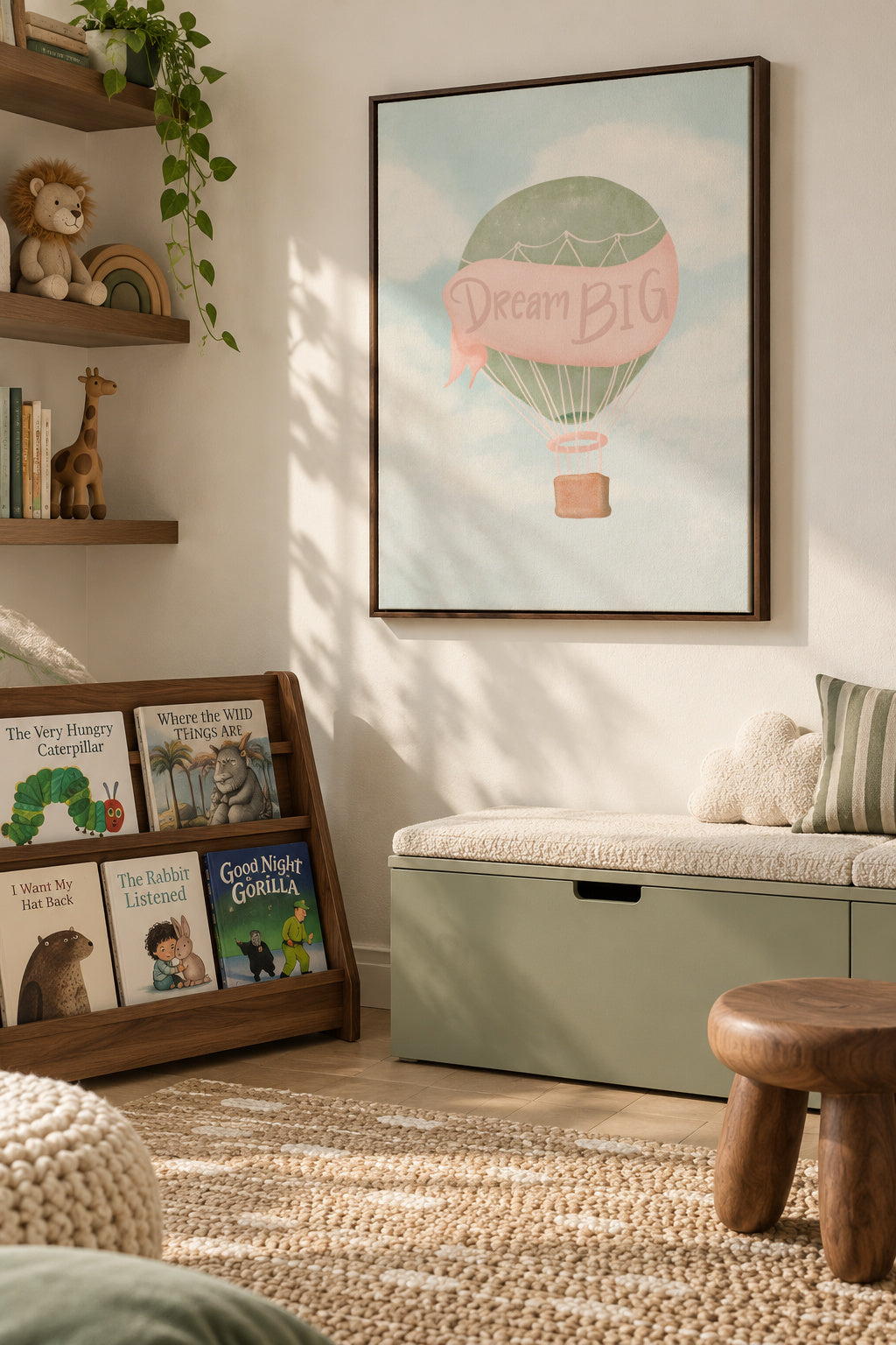 Dream Big Pink - Framed canvas in an interior