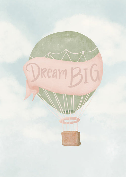 Kinderposter luchtballon met tekst
