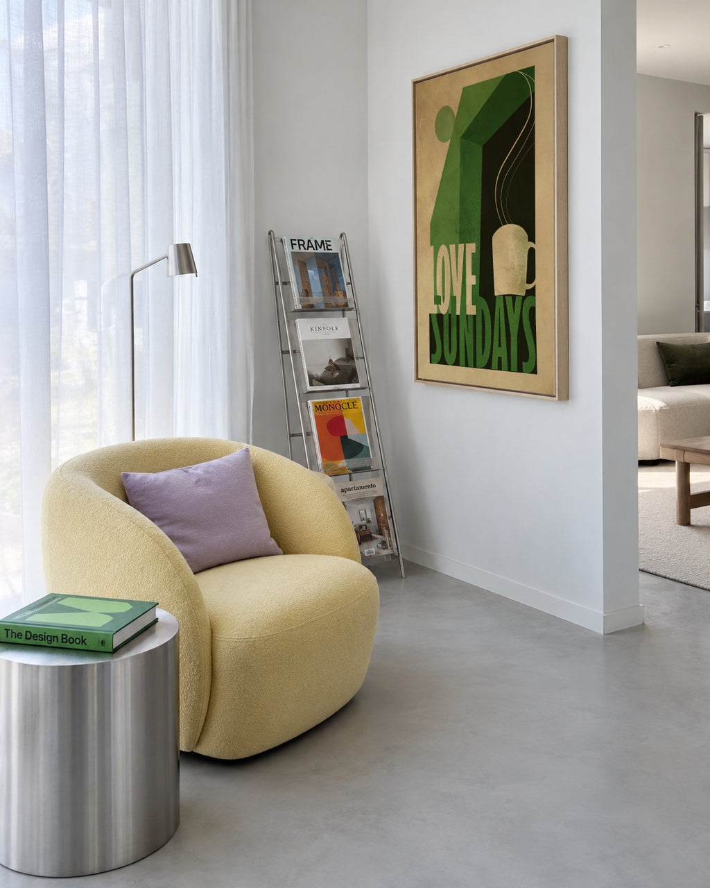 Love Sunday print - Framed canvas in an interior