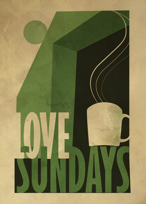 Keuken kunst Love Sundays met dampende kop
