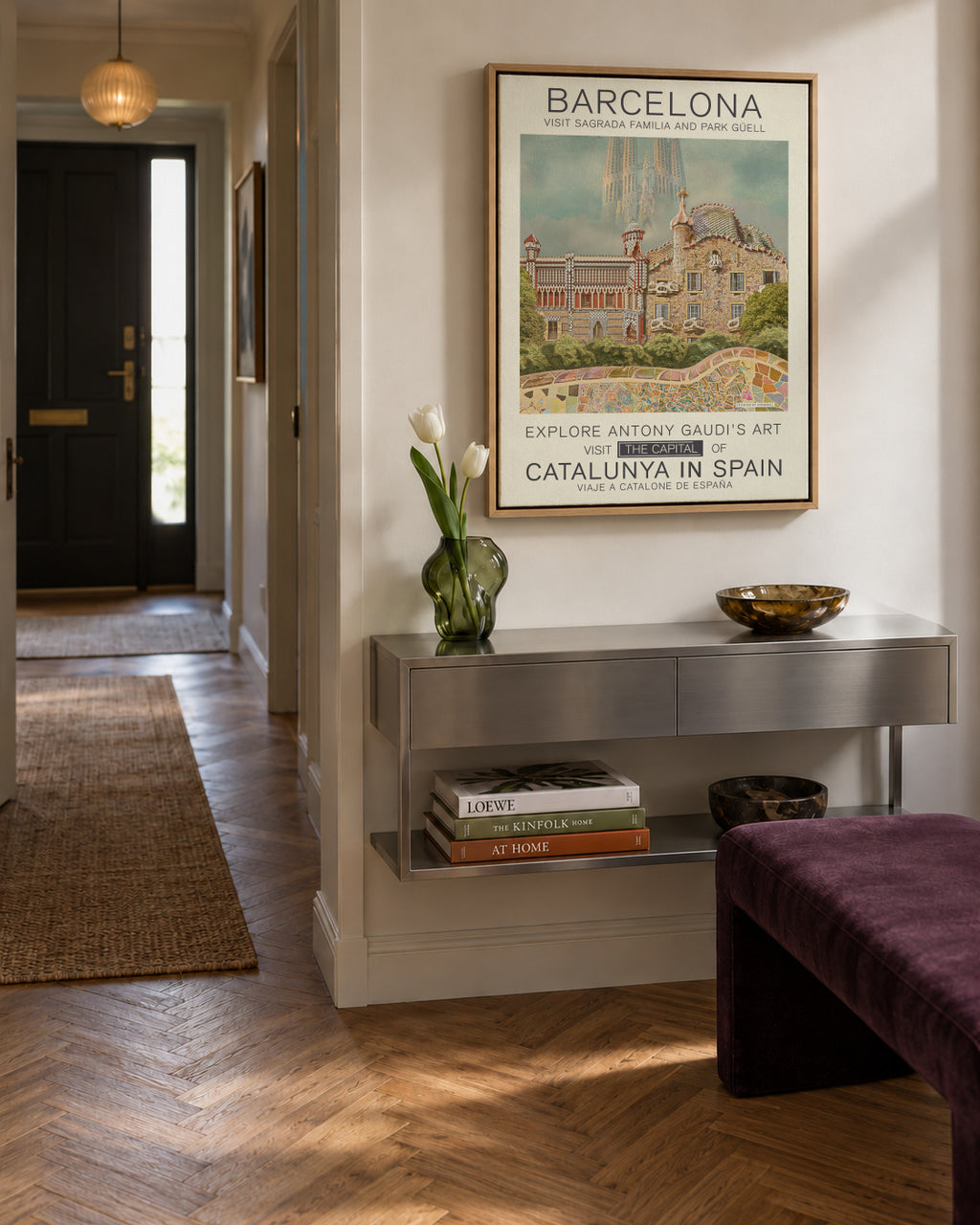 Barcelona print - Framed canvas in an interior