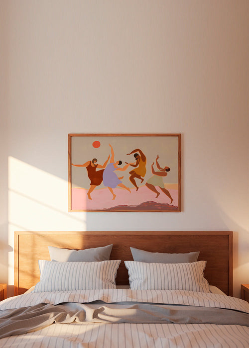 Illustratie dansers in kleurrijke compositie