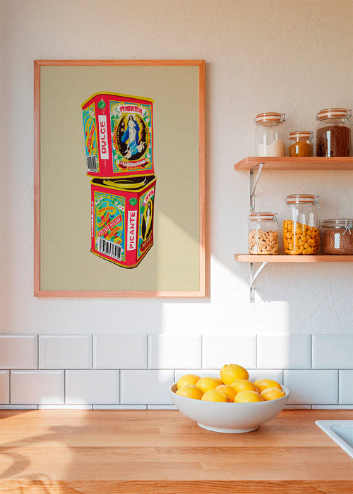 Keuken kunst: geïllustreerde paprikablikjes