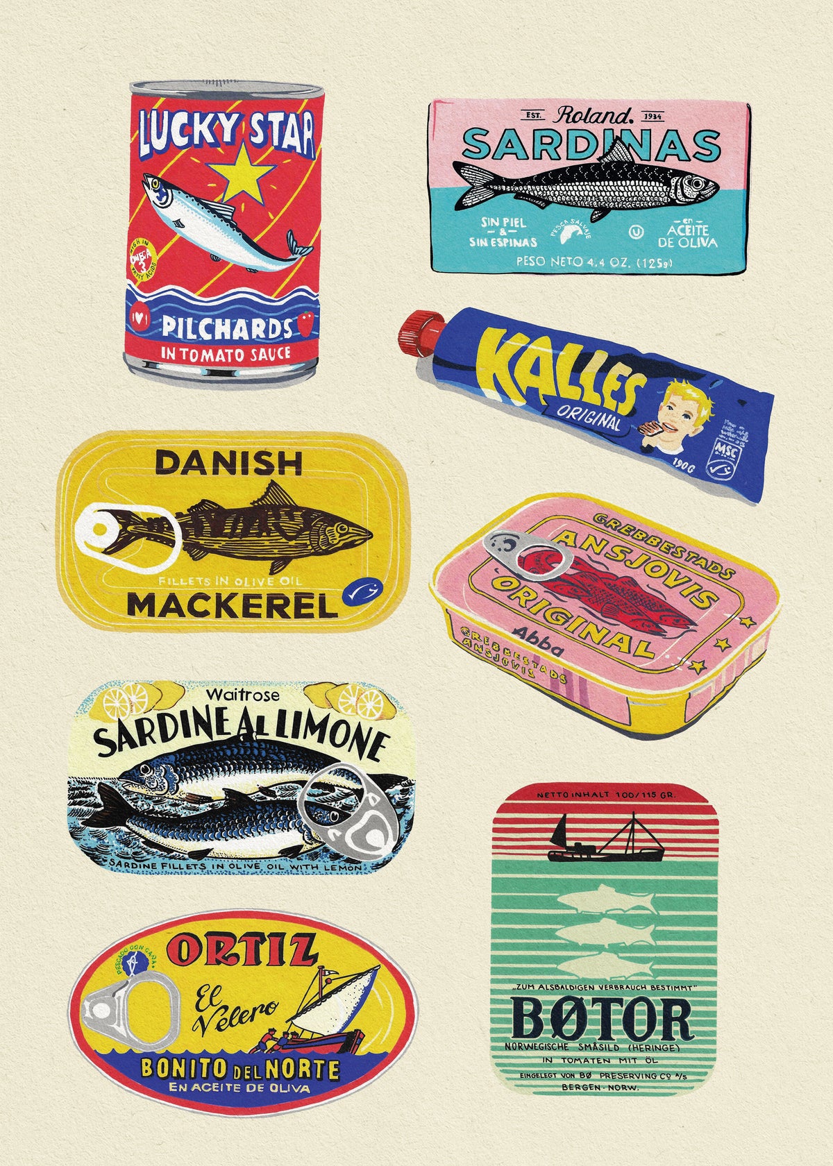 Canned Fish - Unframed art print
