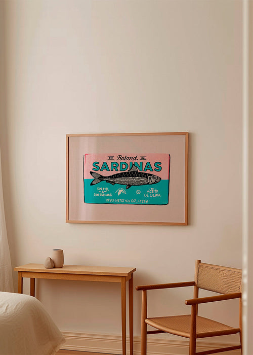 Keuken kunst Sardines retro etiket
